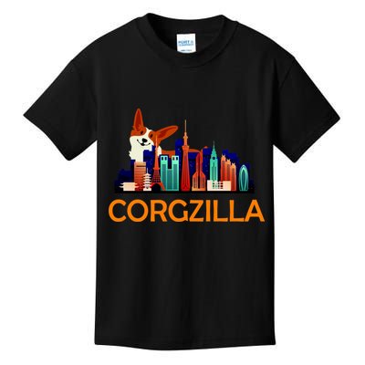 Corgzilla Funny Corgi Dog Kids T-Shirt