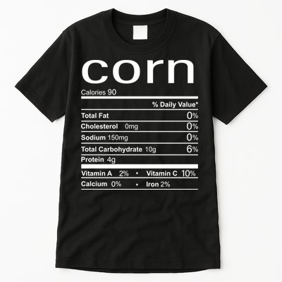 Corn Nutritional Facts Funny Thanksgiving Tall T-Shirt