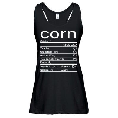 Corn Nutritional Facts Funny Thanksgiving Ladies Essential Flowy Tank