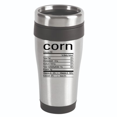 Corn Nutritional Facts Funny Thanksgiving 16oz Travel Tumbler