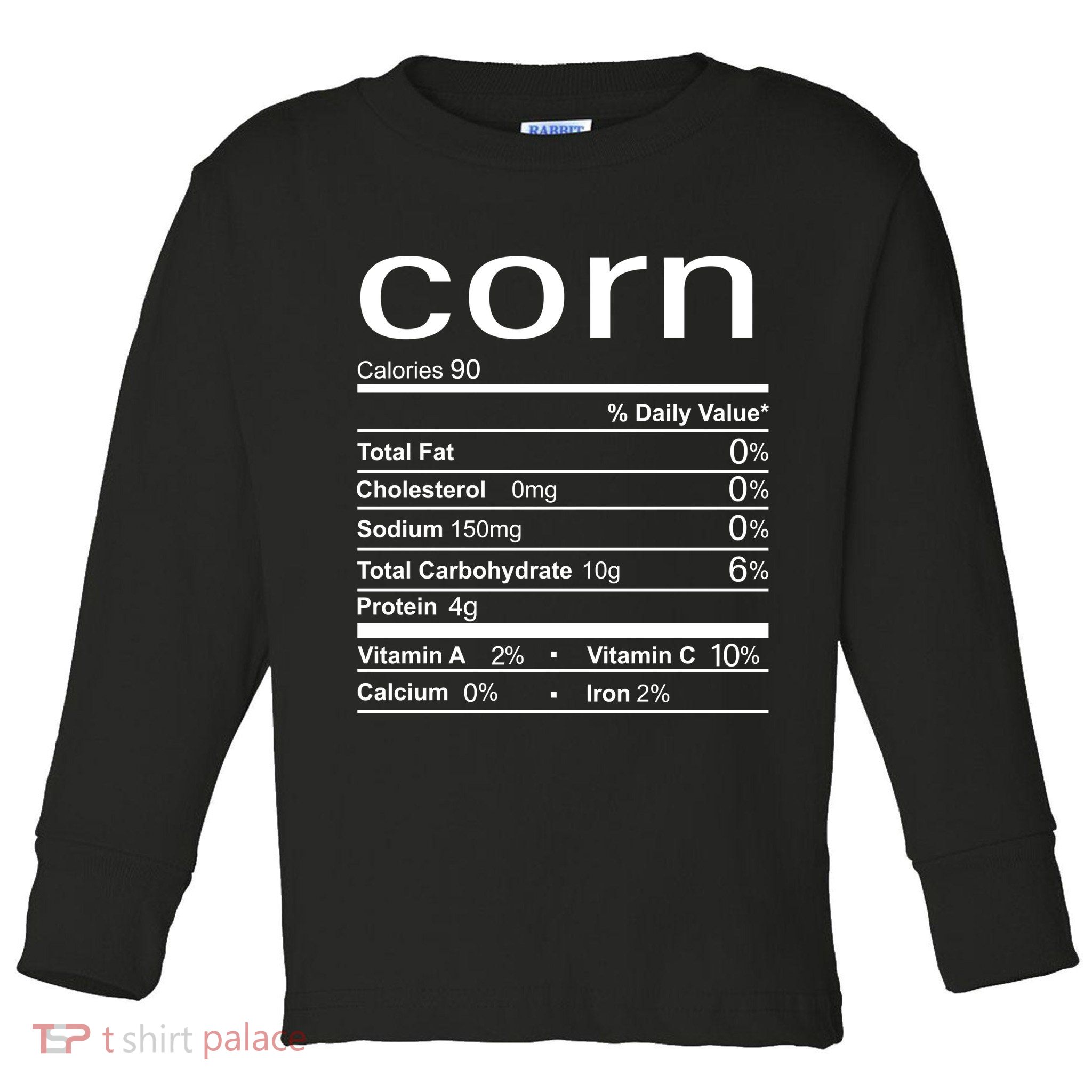 Corn Nutritional Facts Funny Thanksgiving Toddler Long Sleeve Shirt