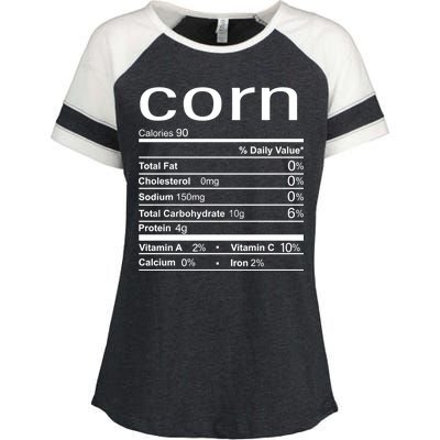 Corn Nutritional Facts Funny Thanksgiving Enza Ladies Jersey Colorblock Tee