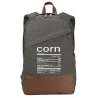 Corn Nutritional Facts Funny Thanksgiving Cotton Canvas Backpack