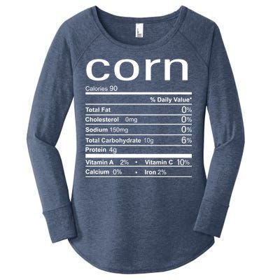 Corn Nutritional Facts Funny Thanksgiving Women's Perfect Tri Tunic Long Sleeve Shirt