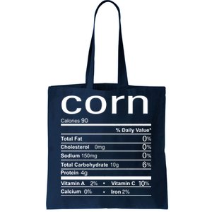 Corn Nutritional Facts Funny Thanksgiving Tote Bag