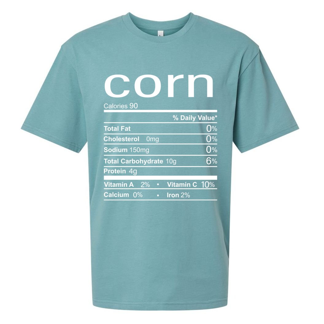 Corn Nutritional Facts Funny Thanksgiving Sueded Cloud Jersey T-Shirt