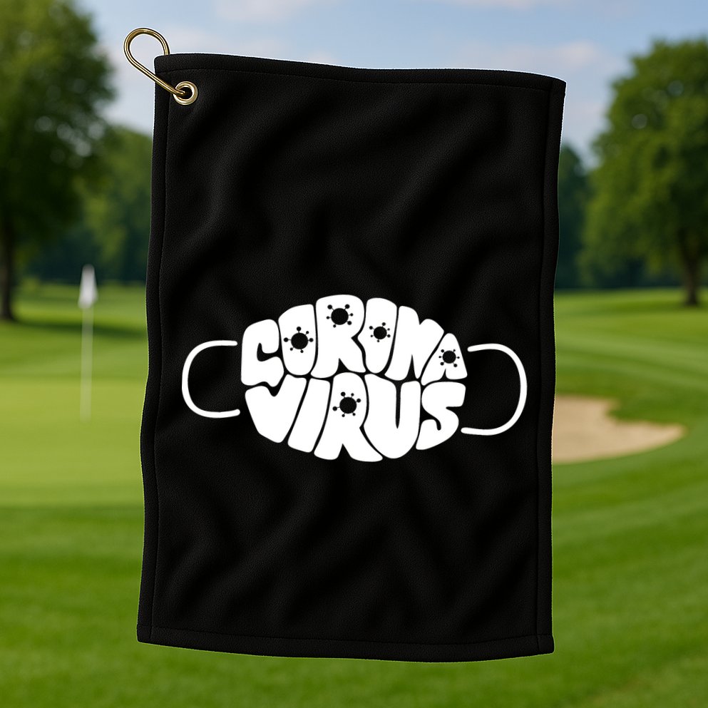 Corona Virus Face Mask Golf Towel