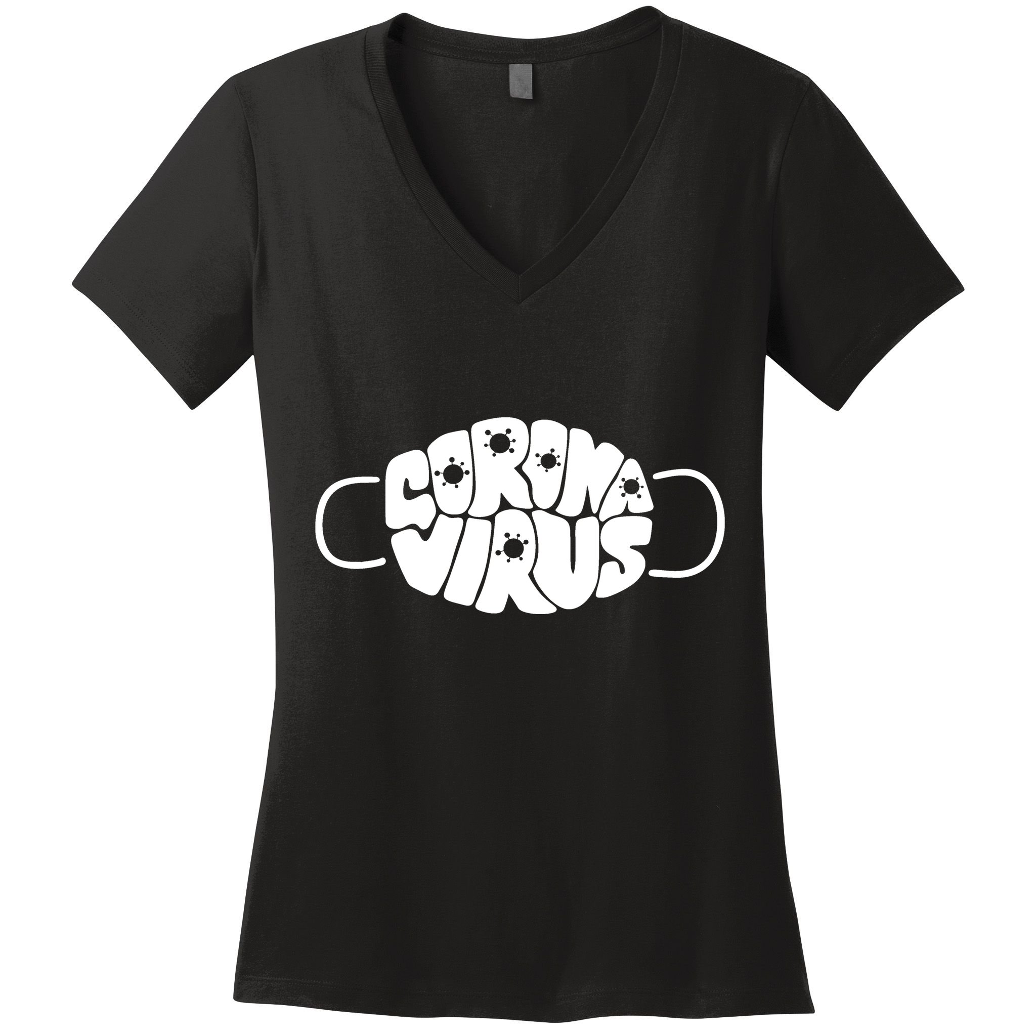 Corona Virus Face Mask Women's V-Neck T-Shirt