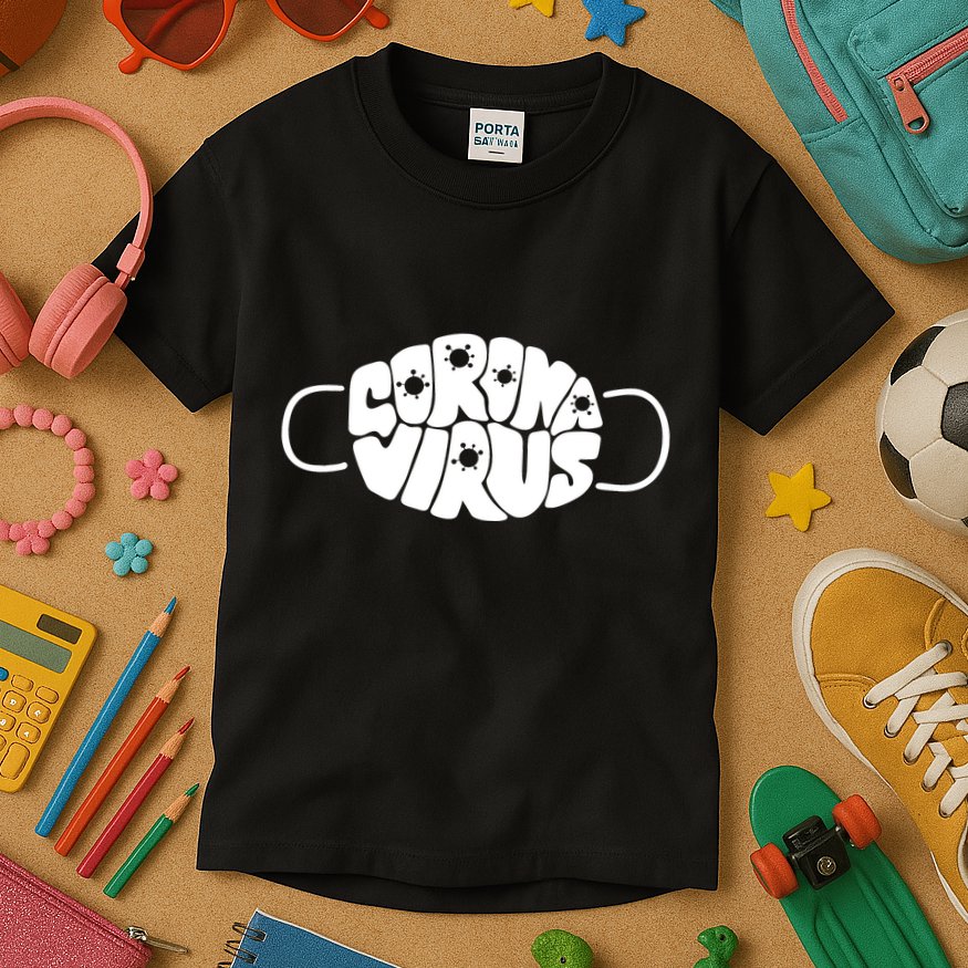 Corona Virus Face Mask Kids T-Shirt