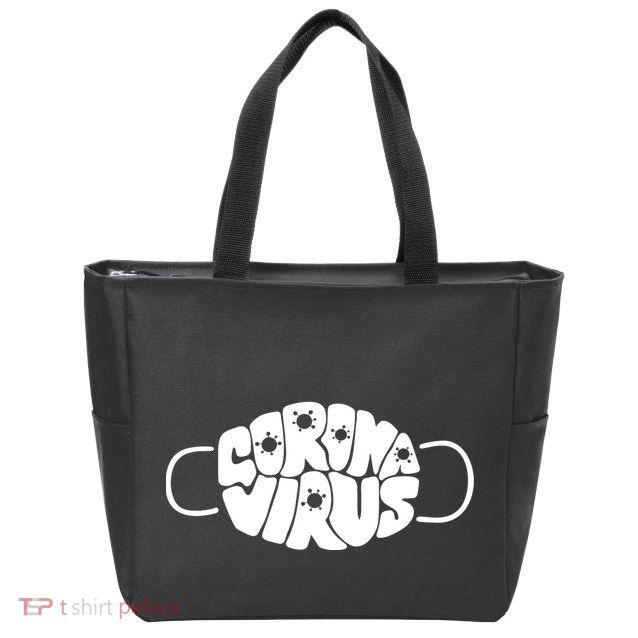 Corona Virus Face Mask Zip Tote Bag