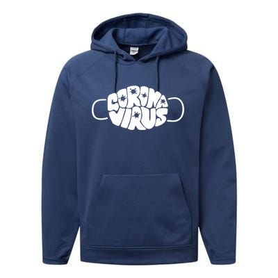 Corona Virus Face Mask Performance Fleece Hoodie