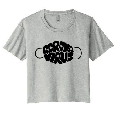 Corona Virus Face Mask Women's Crop Top Tee