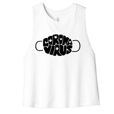 Corona Virus Face Mask Women's Racerback Cropped Tank