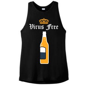 Corona Virus Free Ladies PosiCharge Tri-Blend Wicking Tank