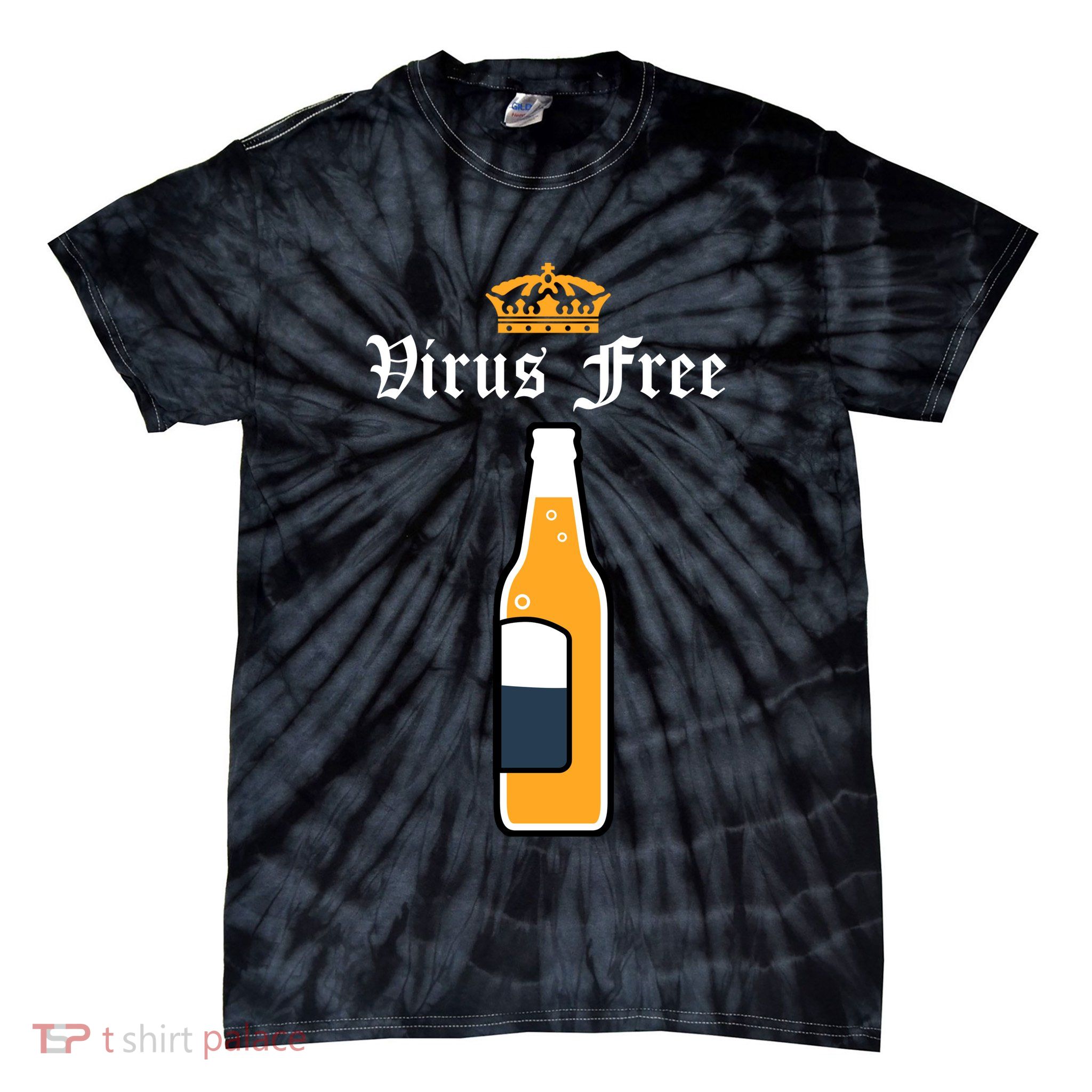 Corona Virus Free Tie-Dye T-Shirt