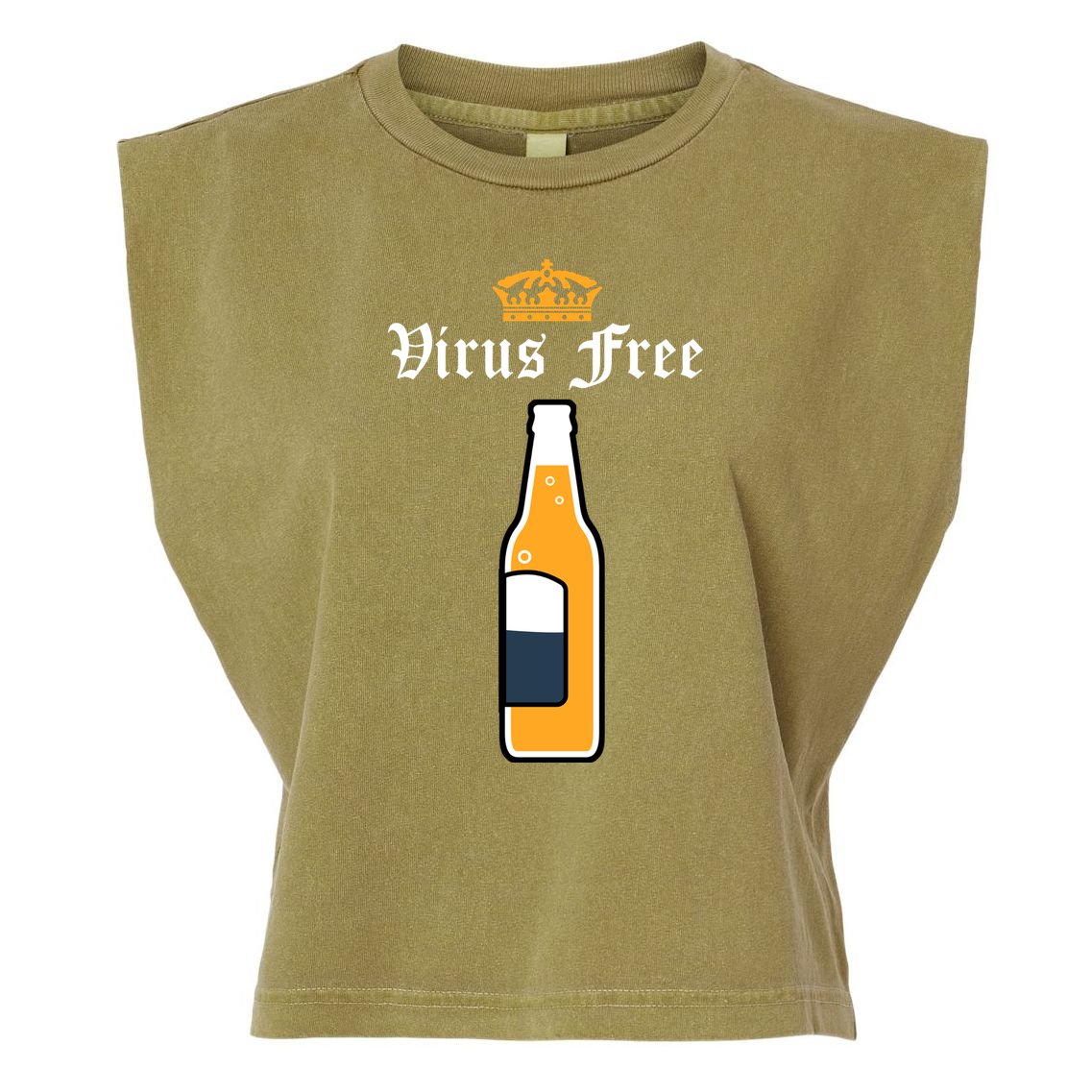 Corona Virus Free Garment-Dyed Women's Muscle Tee