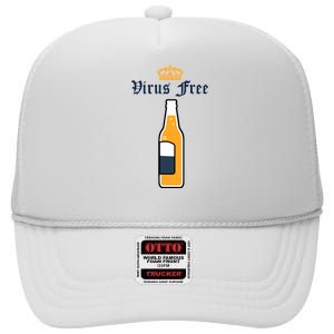 Corona Virus Free High Crown Mesh Back Trucker Hat