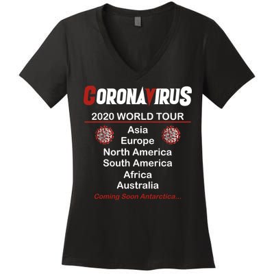 Coronavirus 2020 World Tour Women's V-Neck T-Shirt