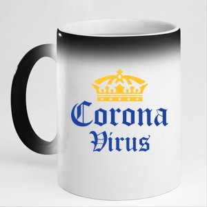 CoronaVirus Crown Logo 11oz Black Color Changing Mug