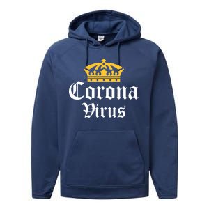 CoronaVirus Crown Logo Performance Fleece Hoodie