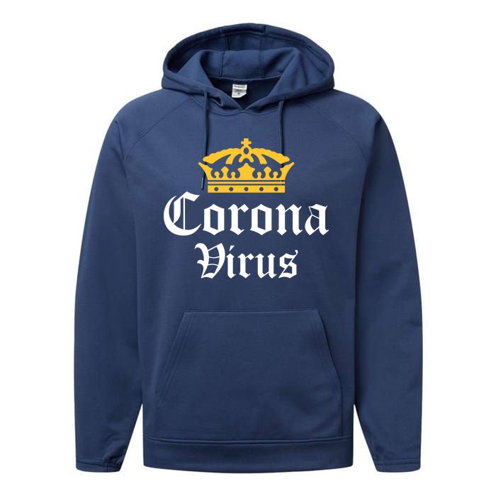 CoronaVirus Crown Logo Performance Fleece Hoodie