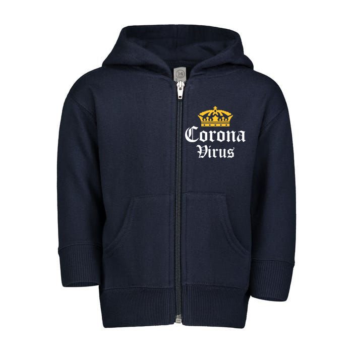 CoronaVirus Crown Logo Toddler Zip Fleece Hoodie