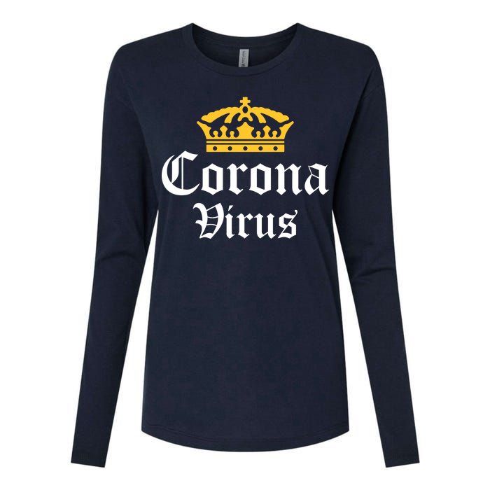 CoronaVirus Crown Logo Womens Cotton Relaxed Long Sleeve T-Shirt