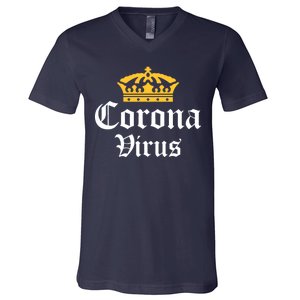 CoronaVirus Crown Logo V-Neck T-Shirt