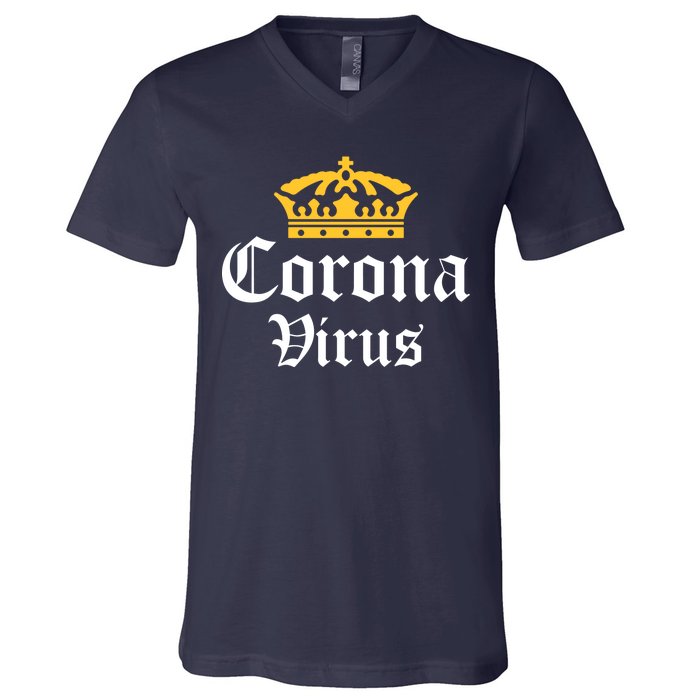 CoronaVirus Crown Logo V-Neck T-Shirt