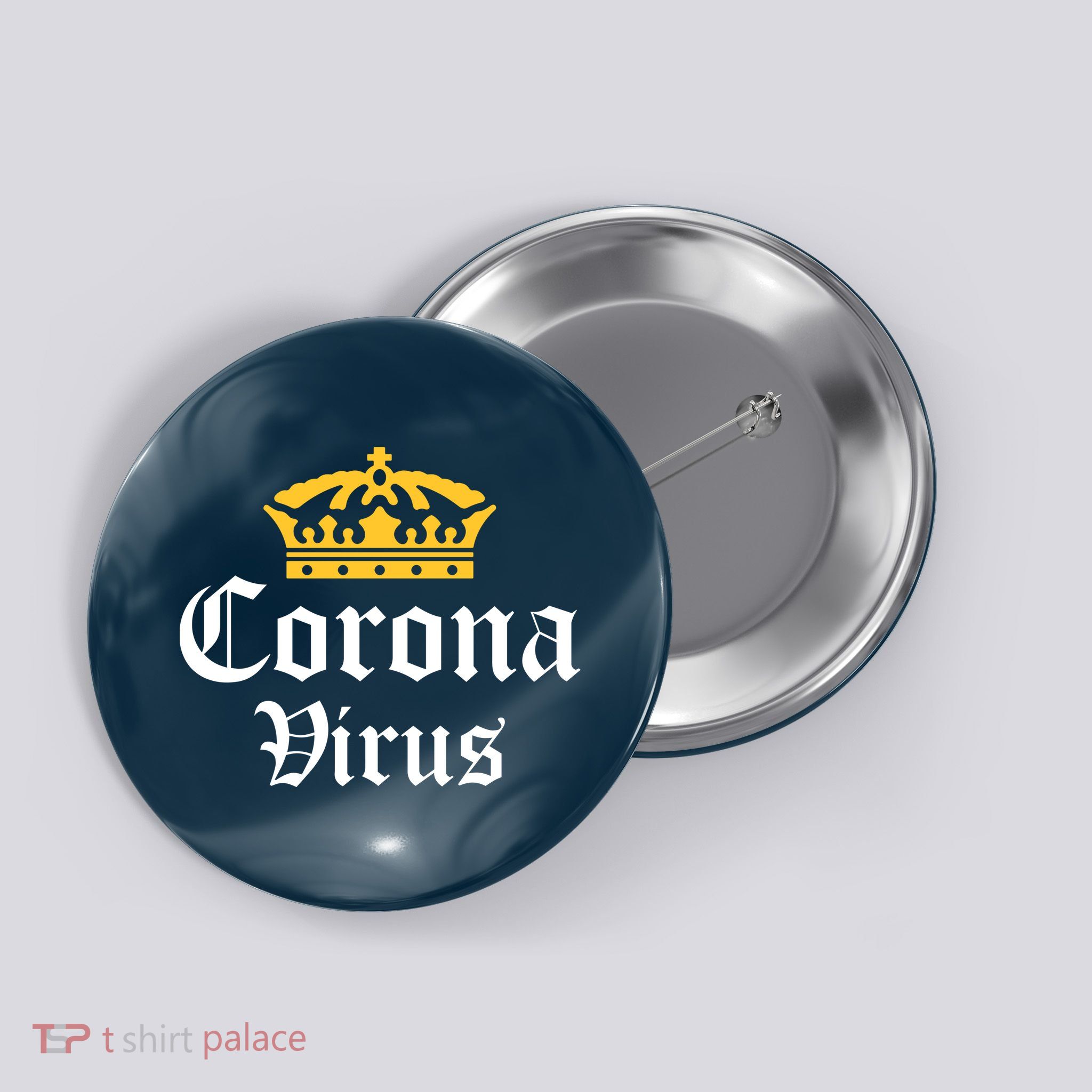 CoronaVirus Crown Logo Button