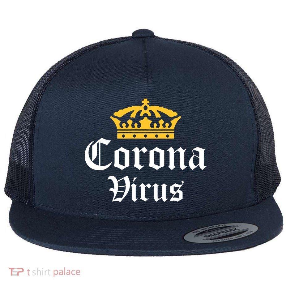 CoronaVirus Crown Logo Flat Bill Trucker Hat