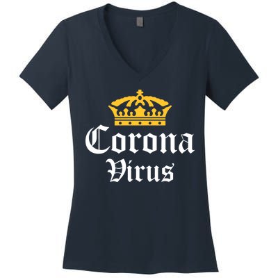 CoronaVirus Crown Logo Women's V-Neck T-Shirt