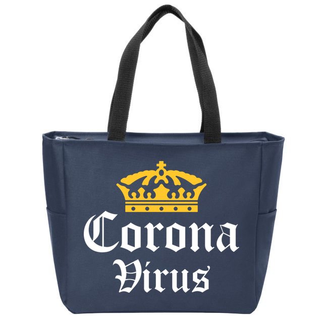 CoronaVirus Crown Logo Zip Tote Bag