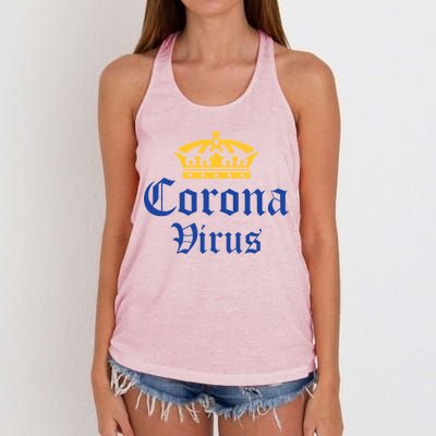 CoronaVirus Crown Logo Women's Knotted Racerback Tank