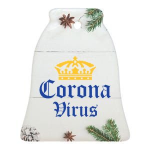 CoronaVirus Crown Logo Ceramic Bell Ornament