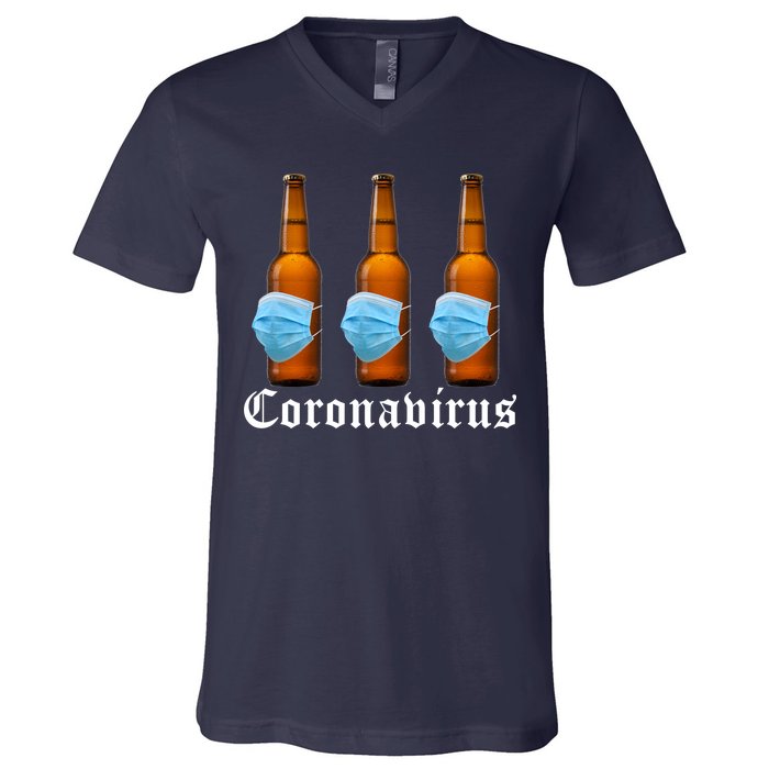 Coronavirus Funny Beer Doctor V-Neck T-Shirt