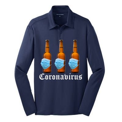 Coronavirus Funny Beer Doctor Silk Touch Performance Long Sleeve Polo