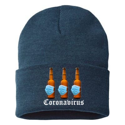 Coronavirus Funny Beer Doctor Sustainable Knit Beanie