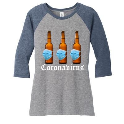 Coronavirus Funny Beer Doctor Women's Tri-Blend 3/4-Sleeve Raglan Shirt