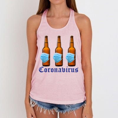 Coronavirus Funny Beer Doctor Women's Knotted Racerback Tank