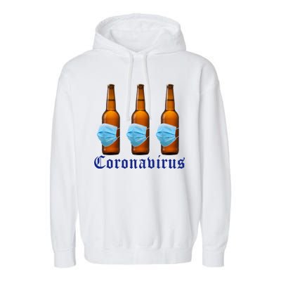 Coronavirus Funny Beer Doctor Garment-Dyed Fleece Hoodie