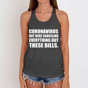 Coronavirus Out Here Canceling Everything But These Bills Women's Knotted Racerback Tank