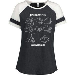 Coronavirus Survival Guide Enza Ladies Jersey Colorblock Tee