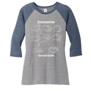 Coronavirus Survival Guide Women's Tri-Blend 3/4-Sleeve Raglan Shirt