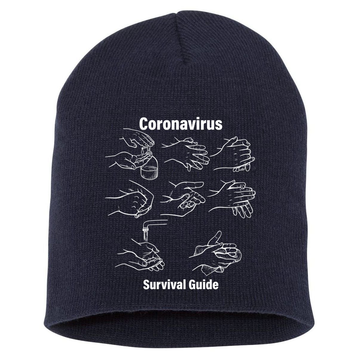 Coronavirus Survival Guide Short Acrylic Beanie