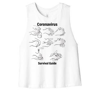 Coronavirus Survival Guide Women's Racerback Cropped Tank