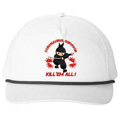 Coronavirus Survivor Ninja Kill Em' All Snapback Five-Panel Rope Hat