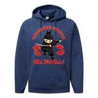 Coronavirus Survivor Ninja Kill Em' All Performance Fleece Hoodie