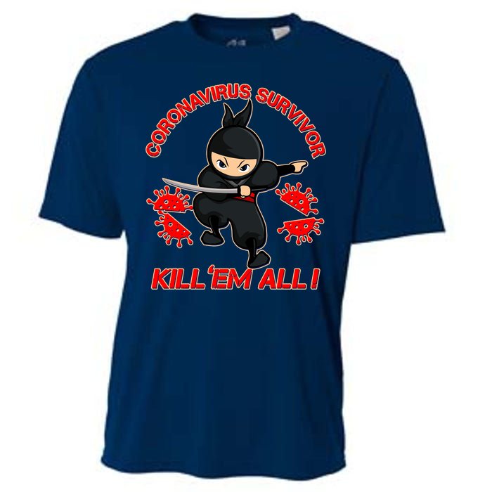 Coronavirus Survivor Ninja Kill Em' All Cooling Performance Crew T-Shirt