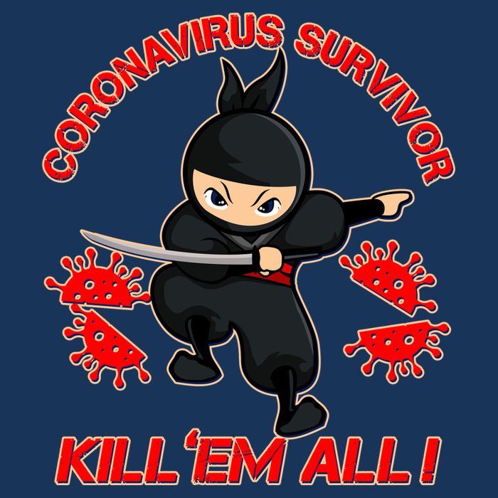 Coronavirus Survivor Ninja Kill Em' All Long Sleeve Shirt